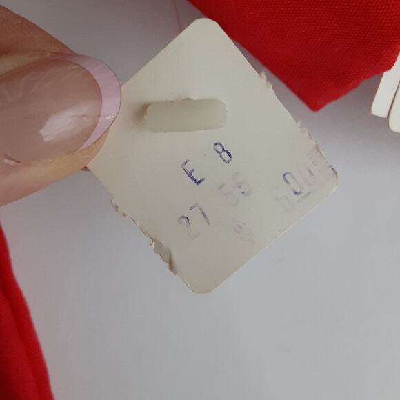 Vintage 1960s Dagger Collar Tunic Top Button Down Roll Cuff Sleeve Cherry Red - Picture 12 of 15